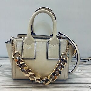 Aldo Patten leather Cream Mini Bag with Gold Chain